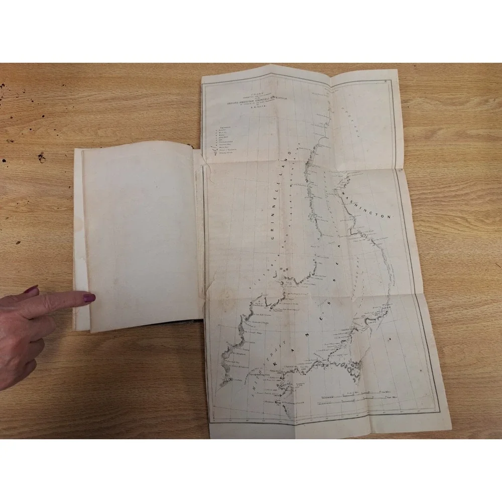 1856 Arctic Explorations Years 1853-1855 Vol 1 Dr Elisha Kane Hardback w/ Map 06